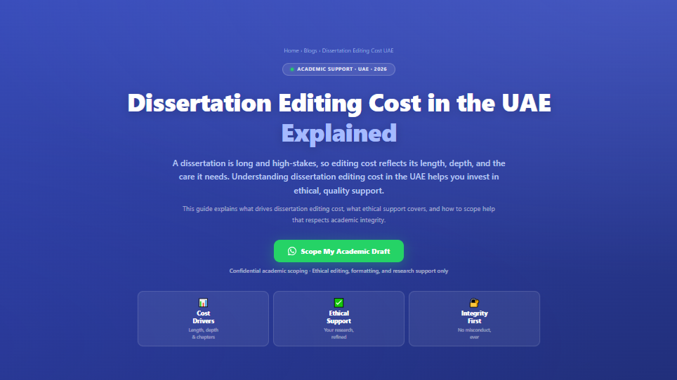 Dissertation Editing Cost in the UAE Explained by Labeeb.ae