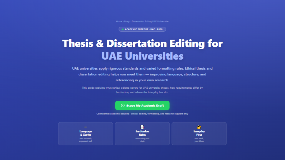 Thesis & Dissertation Editing for UAE Universities by Labeeb.ae