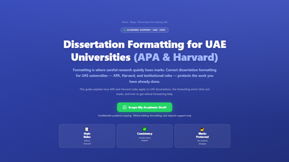 Dissertation Formatting for UAE Universities (APA & Harvard) by Labeeb.ae