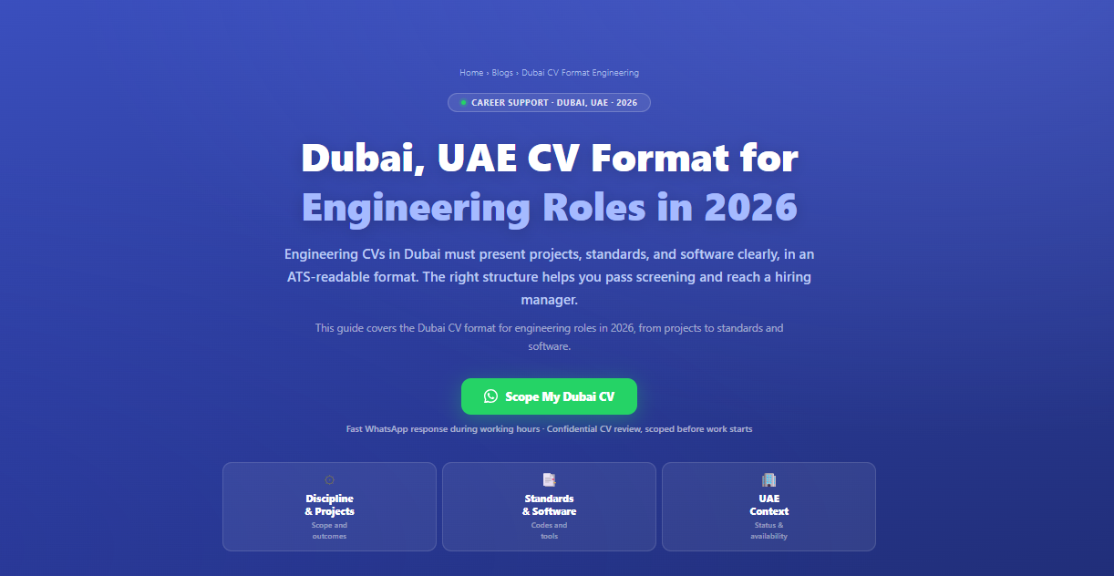 Dubai, UAE CV format for engineering roles in 2026 by Labeeb.ae