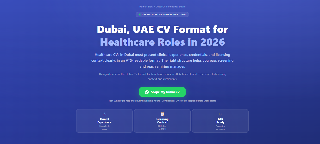 Dubai, UAE CV format for healthcare roles in 2026 by Labeeb.ae
