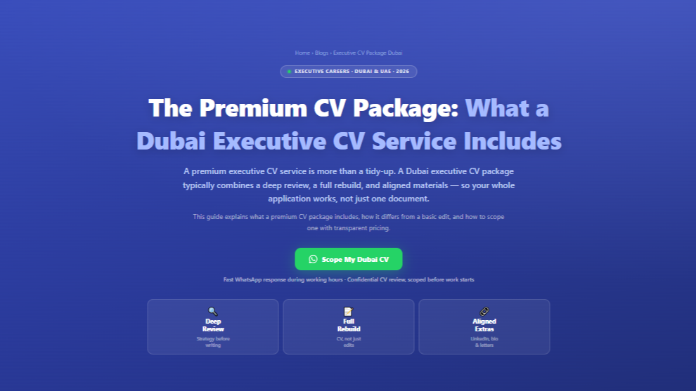 The Premium CV Package: What a Dubai Executive CV Service Includes by Labeeb.ae