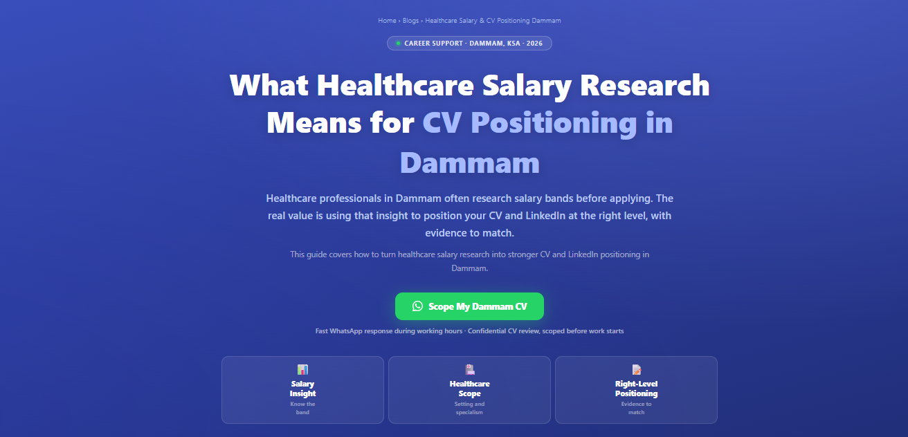 What healthcare salary research means for CV positioning in Dammam, Saudi Arabia by Labeeb.ae