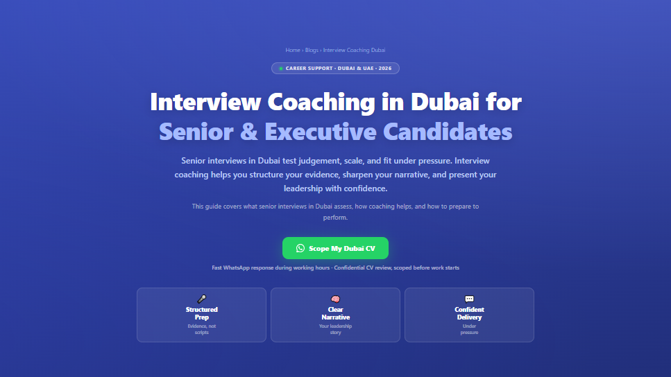 Interview Coaching in Dubai for Senior & Executive Candidates by Labeeb.ae