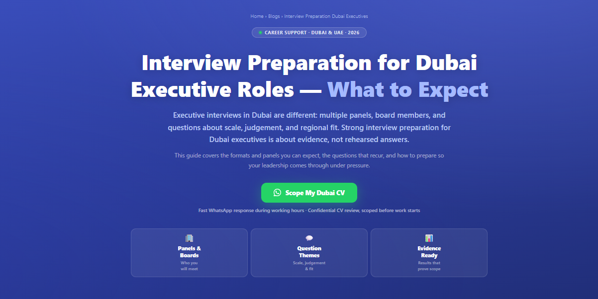 Interview Preparation for Dubai Executive Roles - What to Expect by Labeeb.ae