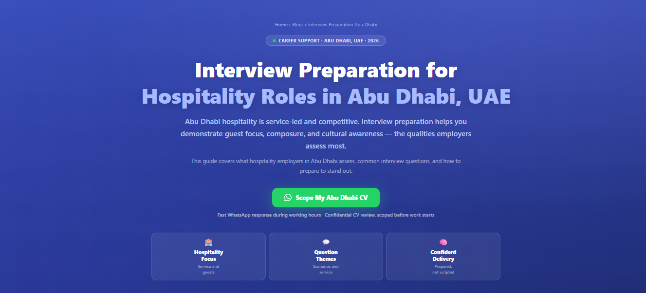 Interview preparation for hospitality roles in Abu Dhabi, UAE by Labeeb.ae