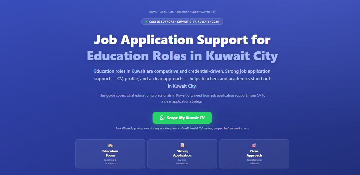 Job application support for education roles in Kuwait City, Kuwait by Labeeb.ae