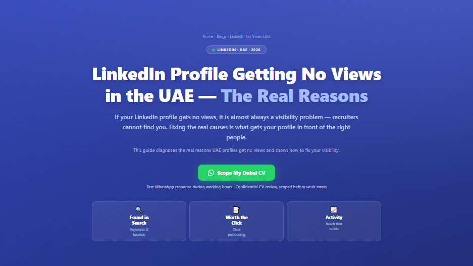 LinkedIn Profile Getting No Views in the UAE - The Real Reasons by Labeeb.ae