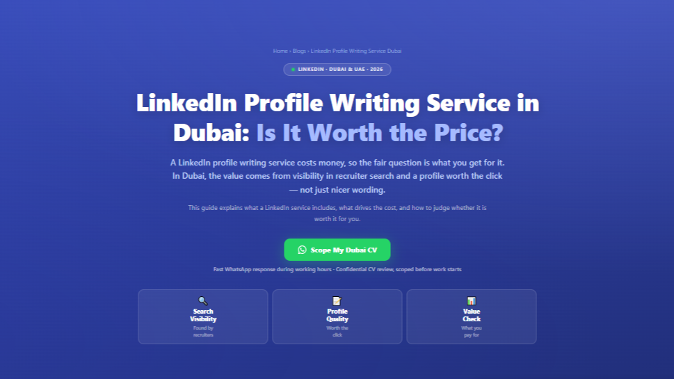 LinkedIn Profile Writing Service in Dubai: Is It Worth the Price? by Labeeb.ae