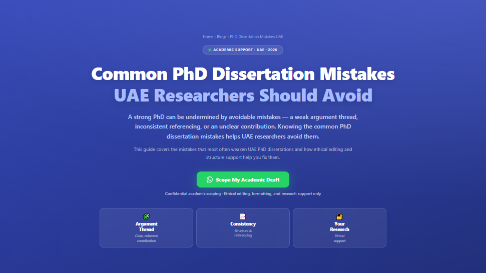 Common PhD Dissertation Mistakes UAE Researchers Should Avoid by Labeeb.ae