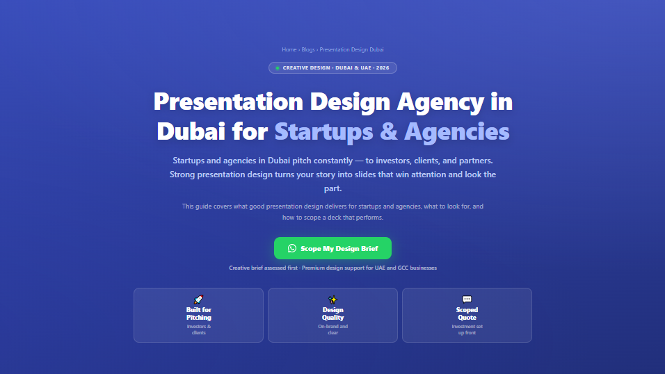 Presentation Design Agency in Dubai for Startups & Agencies by Labeeb.ae