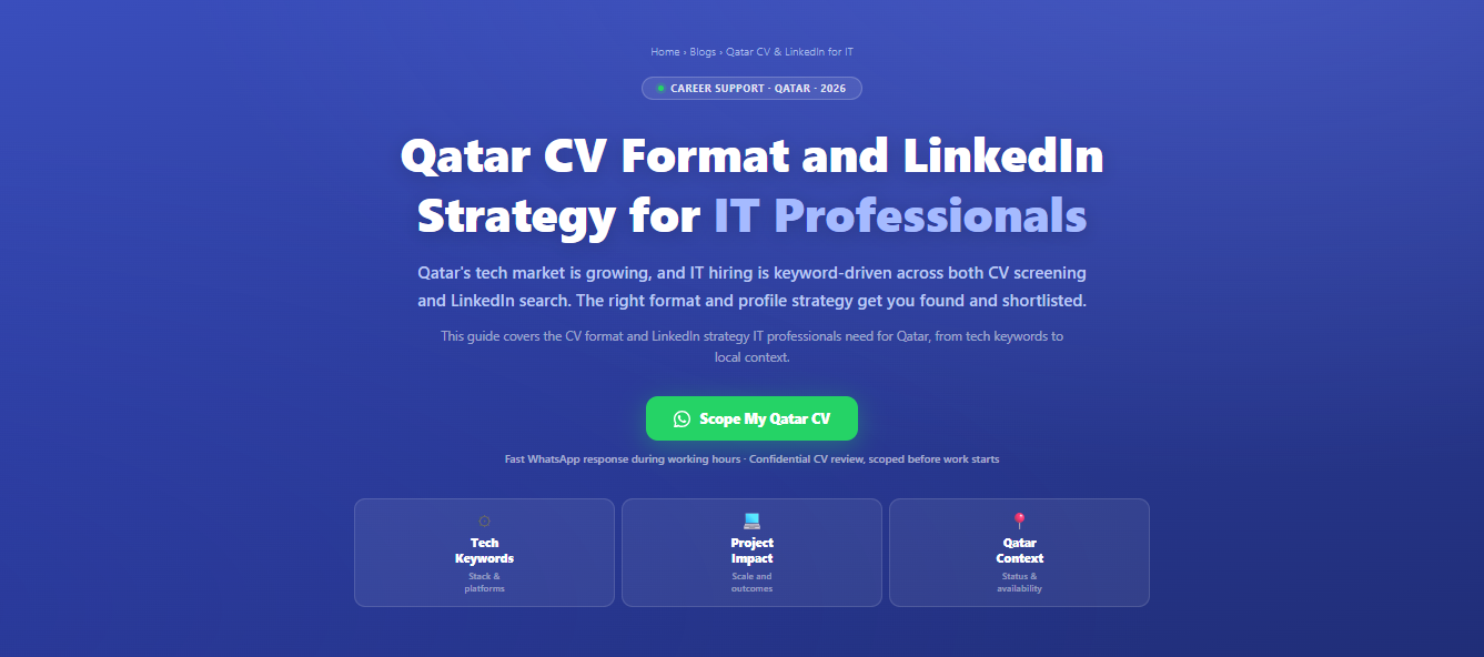 Qatar CV format and LinkedIn strategy for IT professionals by Labeeb.ae