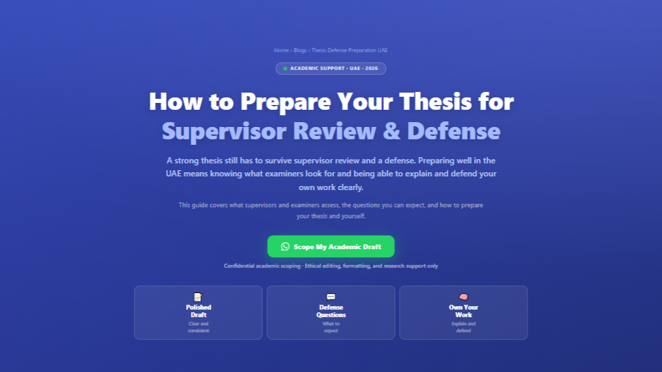 How to Prepare Your Thesis for Supervisor Review & Defense in the UAE by Labeeb.ae