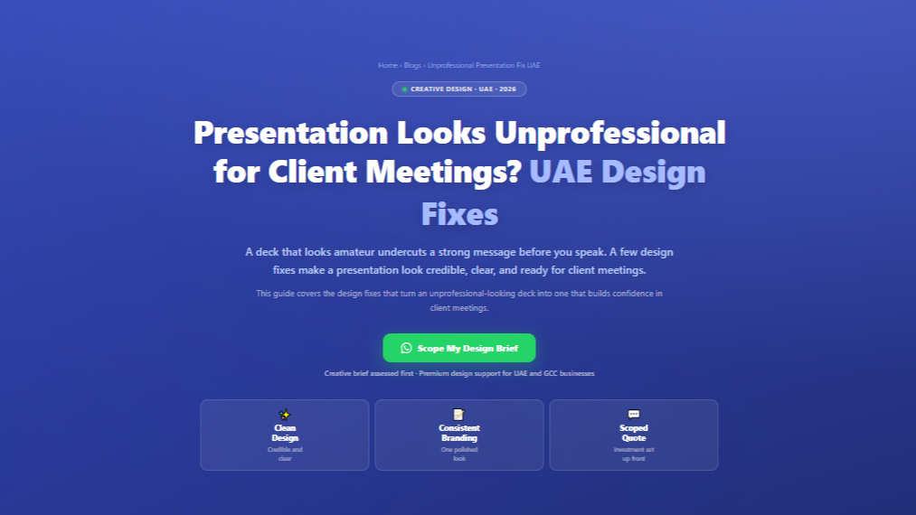 Presentation Looks Unprofessional for Client Meetings? UAE Design Fixes by Labeeb.ae