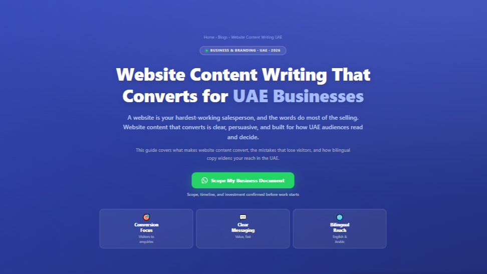 Website Content Writing That Converts for UAE Businesses by Labeeb.ae