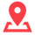 Une épingle de carte rouge se trouve au sommet d’une montagne.