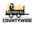 Logo: Black wagon with trash can; 