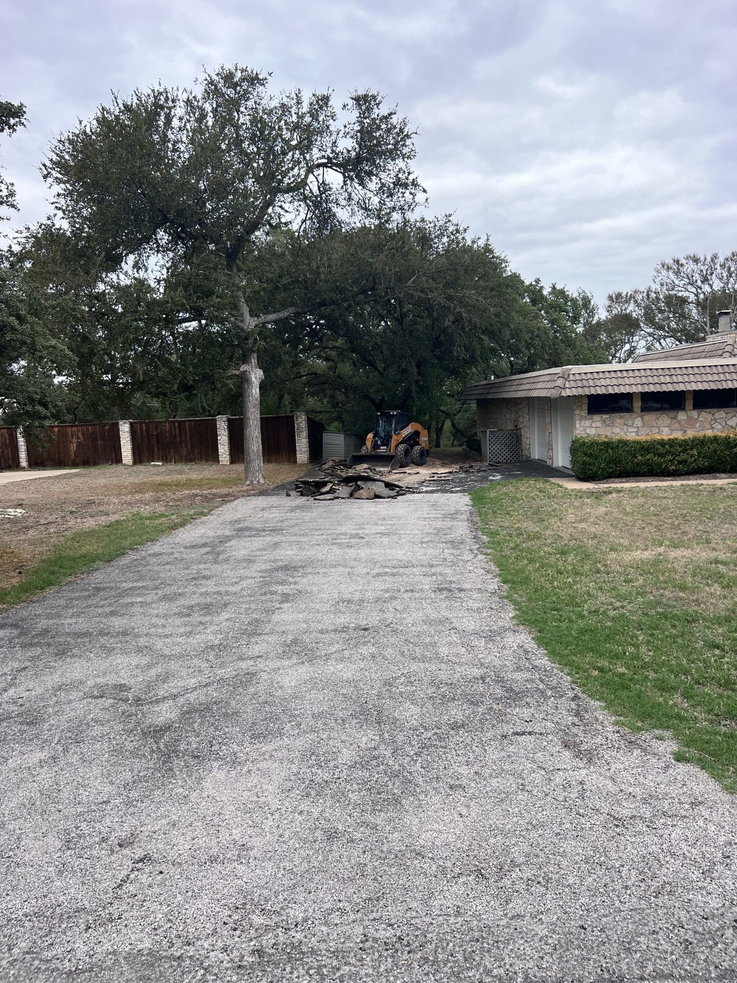 Before Image of our client's driveway repair in Austin,TX.