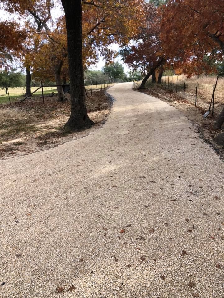 Crushed Granite Driveway on Ranch Road near Austin, TX.