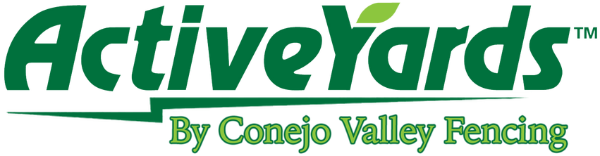 The logo for active yards by conejo valley fencing