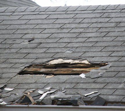 Roof With Damage — Georgetown, TX — Hall’s Roofing & Sheet Metal