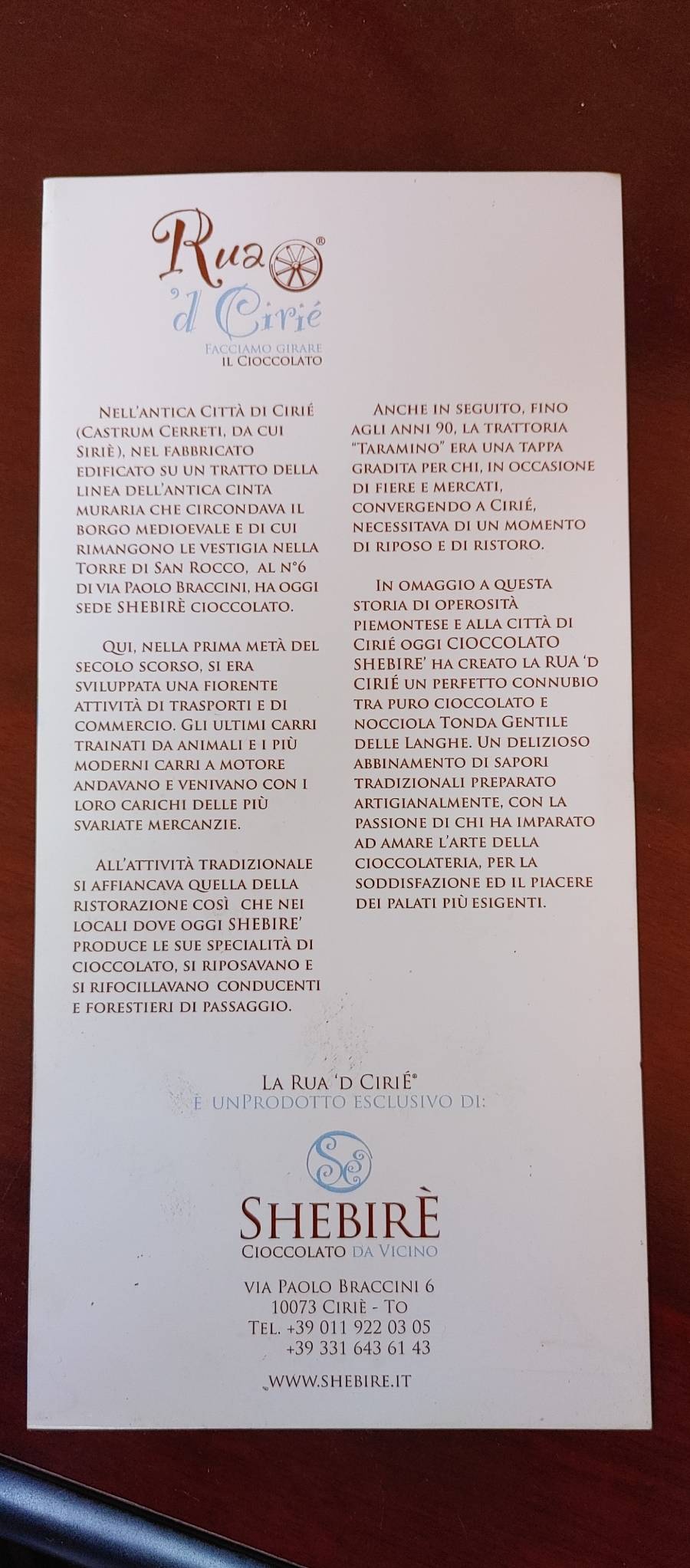 Cioccolata in barretta