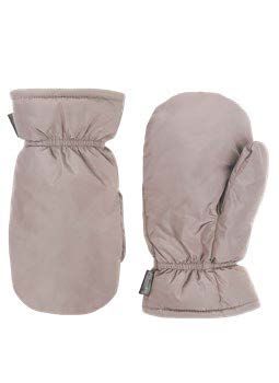 Zwei beige Winterhandschuhe.