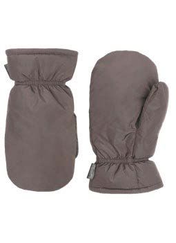 Braune Winterfäustlinge mit elastischen Bündchen.