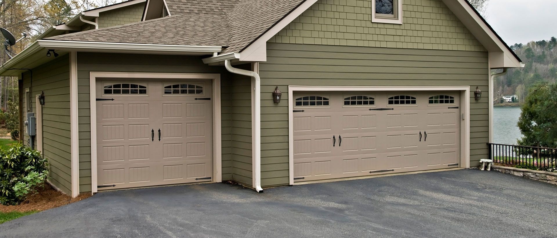 Garage Doors on a House 
