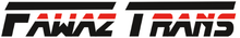 Logo for FAWAZ TRANS in black and red text.