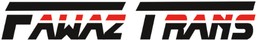 Logo for FAWAZ TRANS in black and red text.
