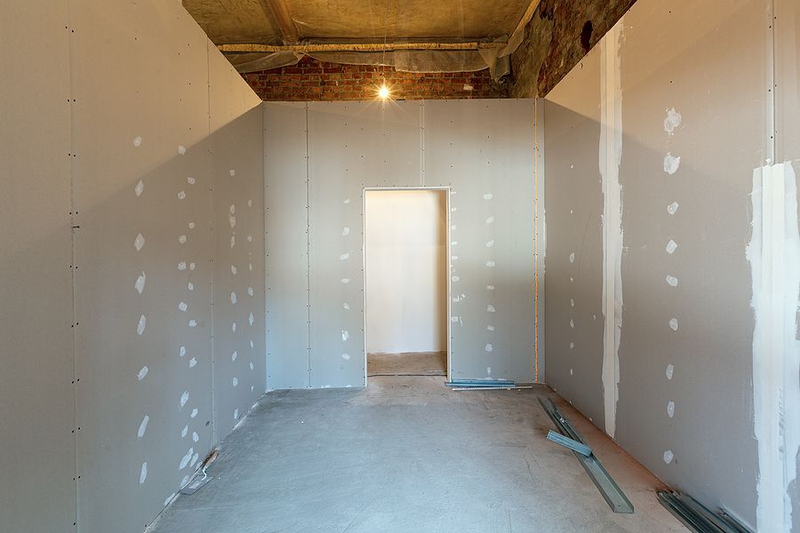 a room that is under construction with no walls