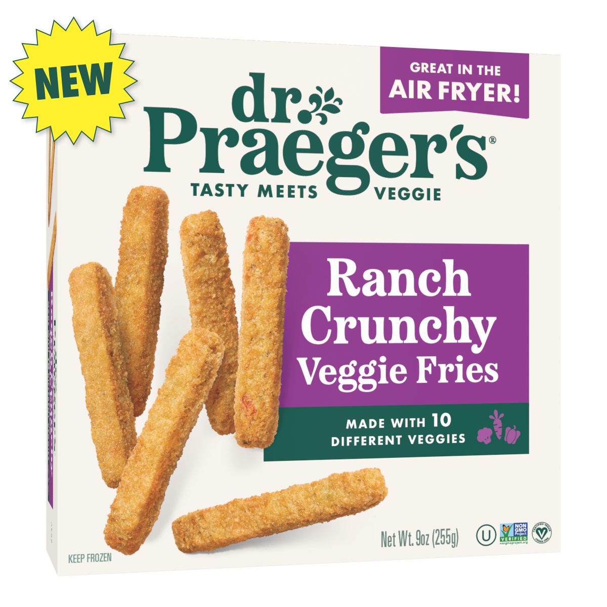 Dr. Praeger's Ranch Crunchy Veggie Fries Product Box