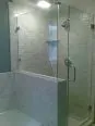 Glass Shower With White Stone – San Francisco, CA – Sunset Glass Inc.