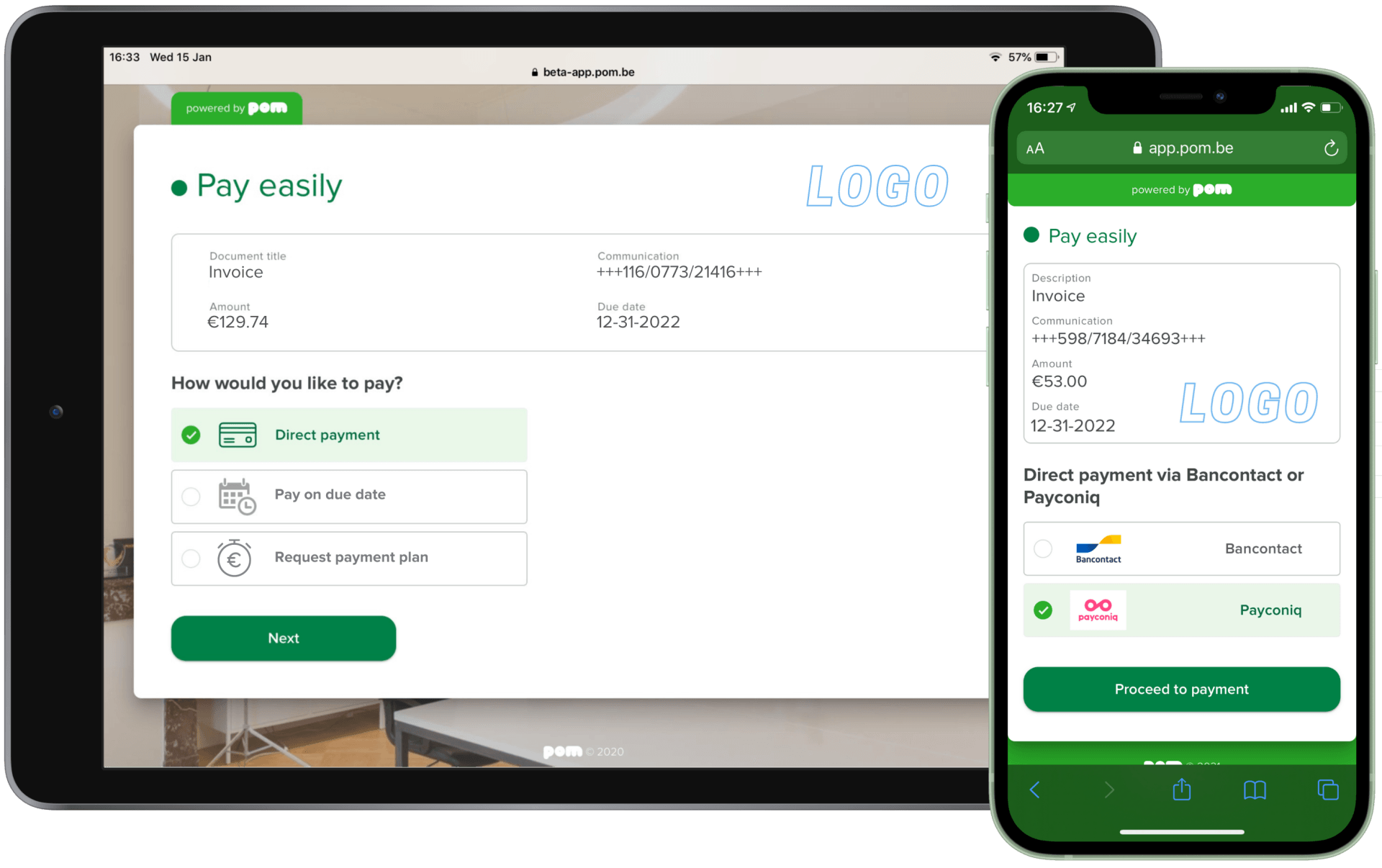 Pay your invoices easily with POM