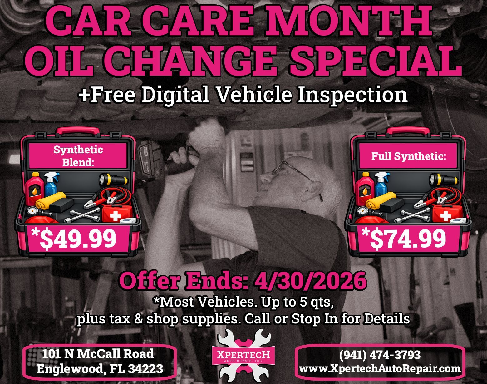Holiday Special and Free Digital Vehicle Inspection | Xpertech Auto Repair, Inc.