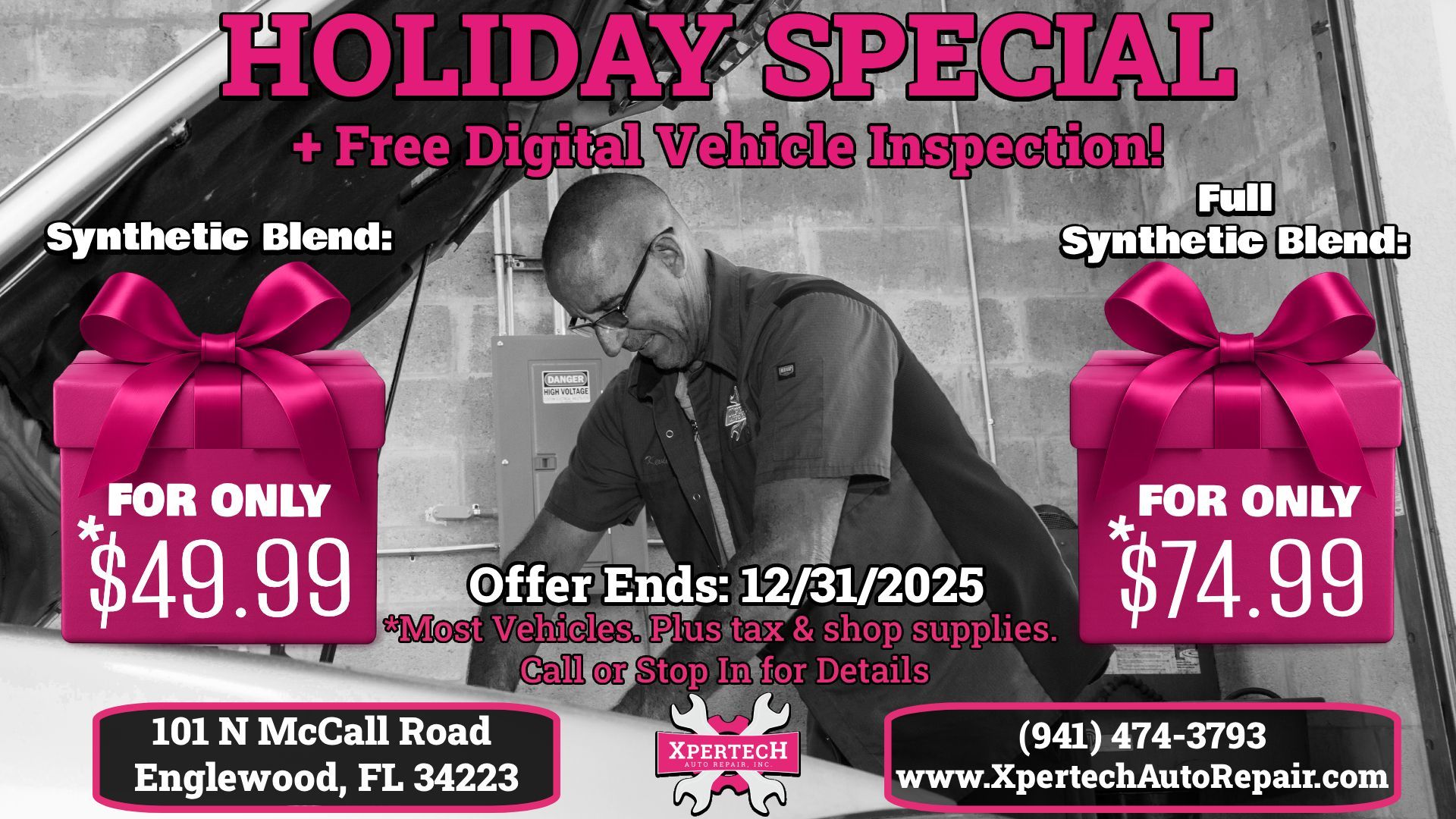 Holiday Special and Free Digital Vehicle Inspection | Xpertech Auto Repair, Inc.