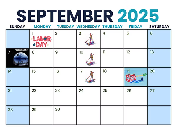 A calendar for the month of september 2025