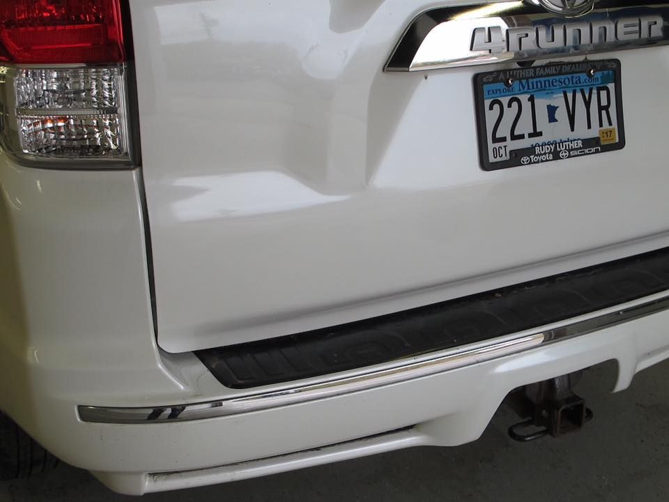 A white 4runner with a new york license plate