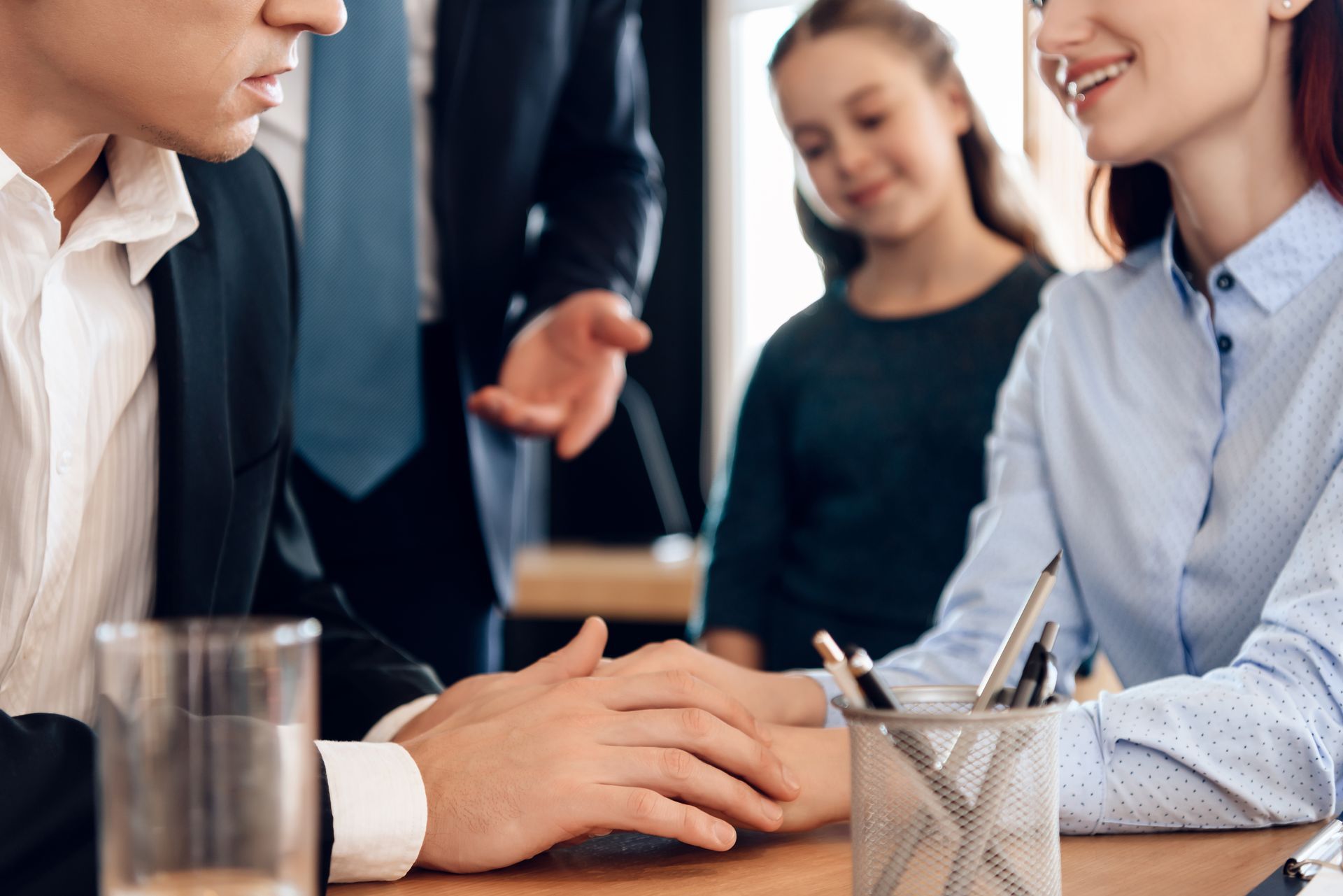Lawyer deciding on custody of children.