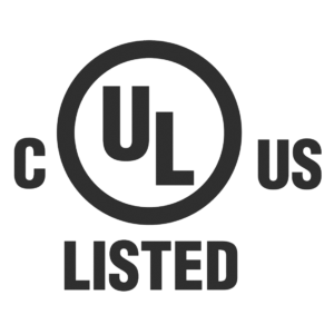 a black and white ul listed logo for canada and the united states