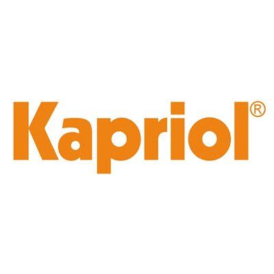 Il logo kapriol è arancione su sfondo bianco