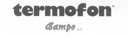 Un logo in bianco e nero per termofon bampe srl