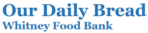 The logo for our daily bread whitney food bank