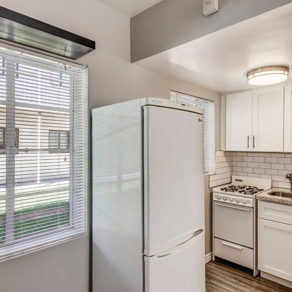 White Kitchen Fridge — Hard Rock Tile & Stone — Phoenix, AZ