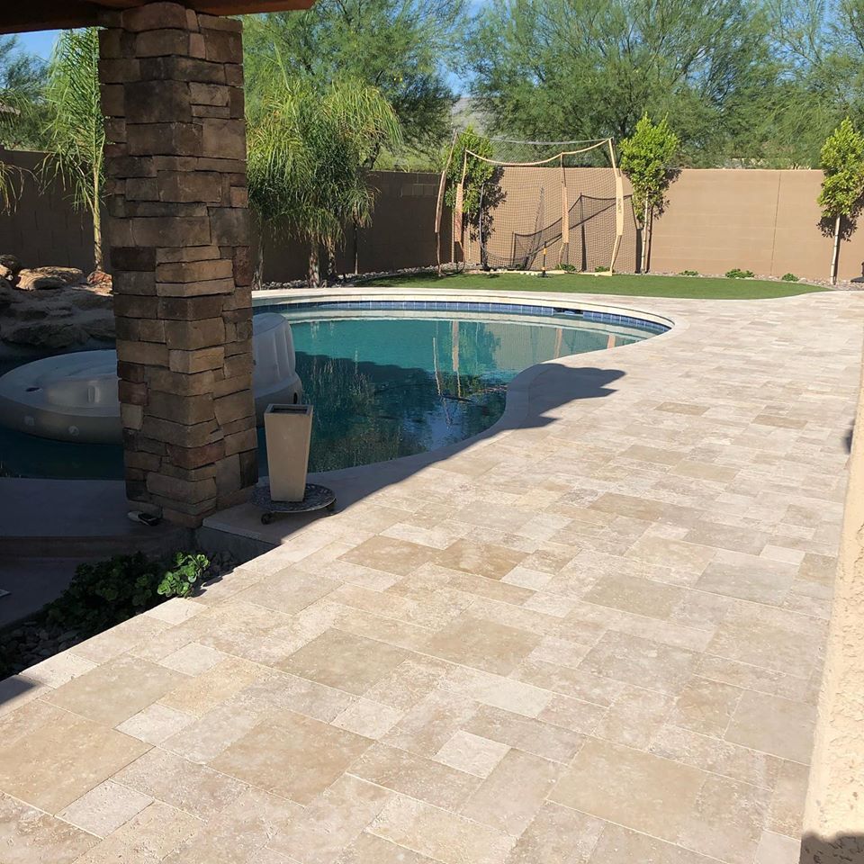 Side Swimming Pool Pavement — Hard Rock Tile & Stone — Phoenix, AZ
