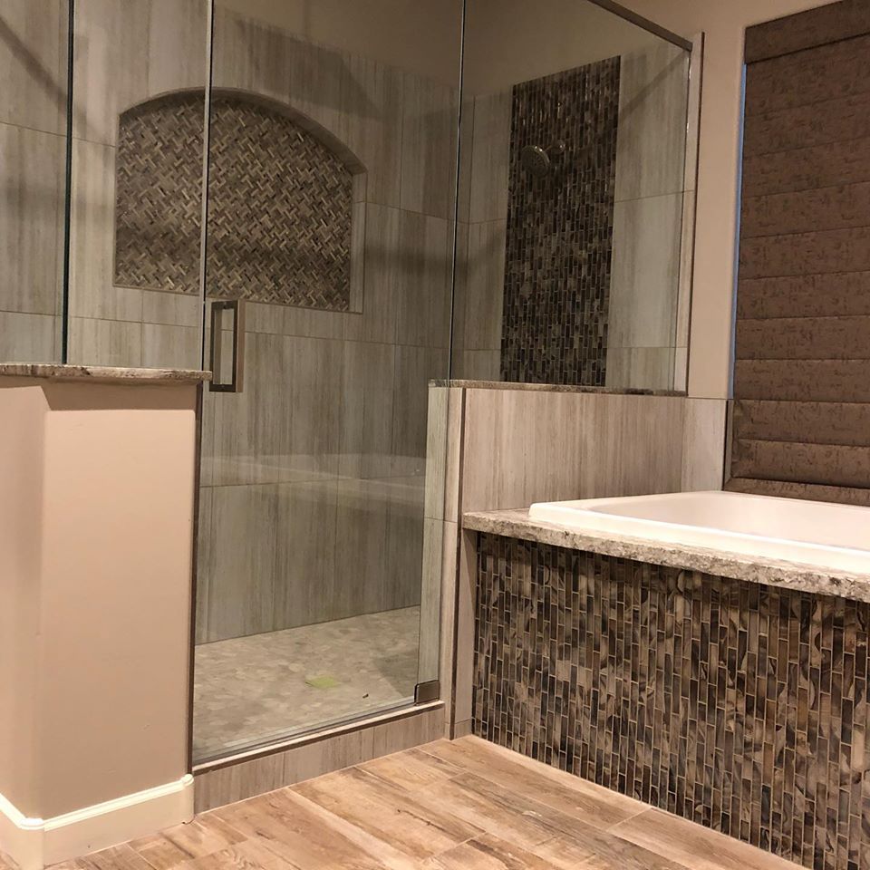 Glass Bathroom Door — Hard Rock Tile & Stone — Phoenix, AZ