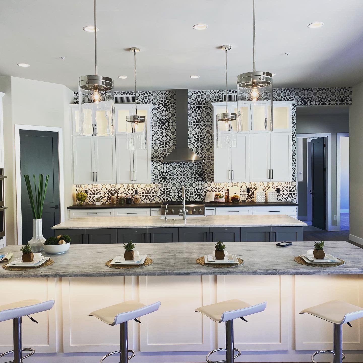 Kitchen With Luxorious Chandelier Setup — Phoenix, Arizona — Hard Rock Tile & Stone