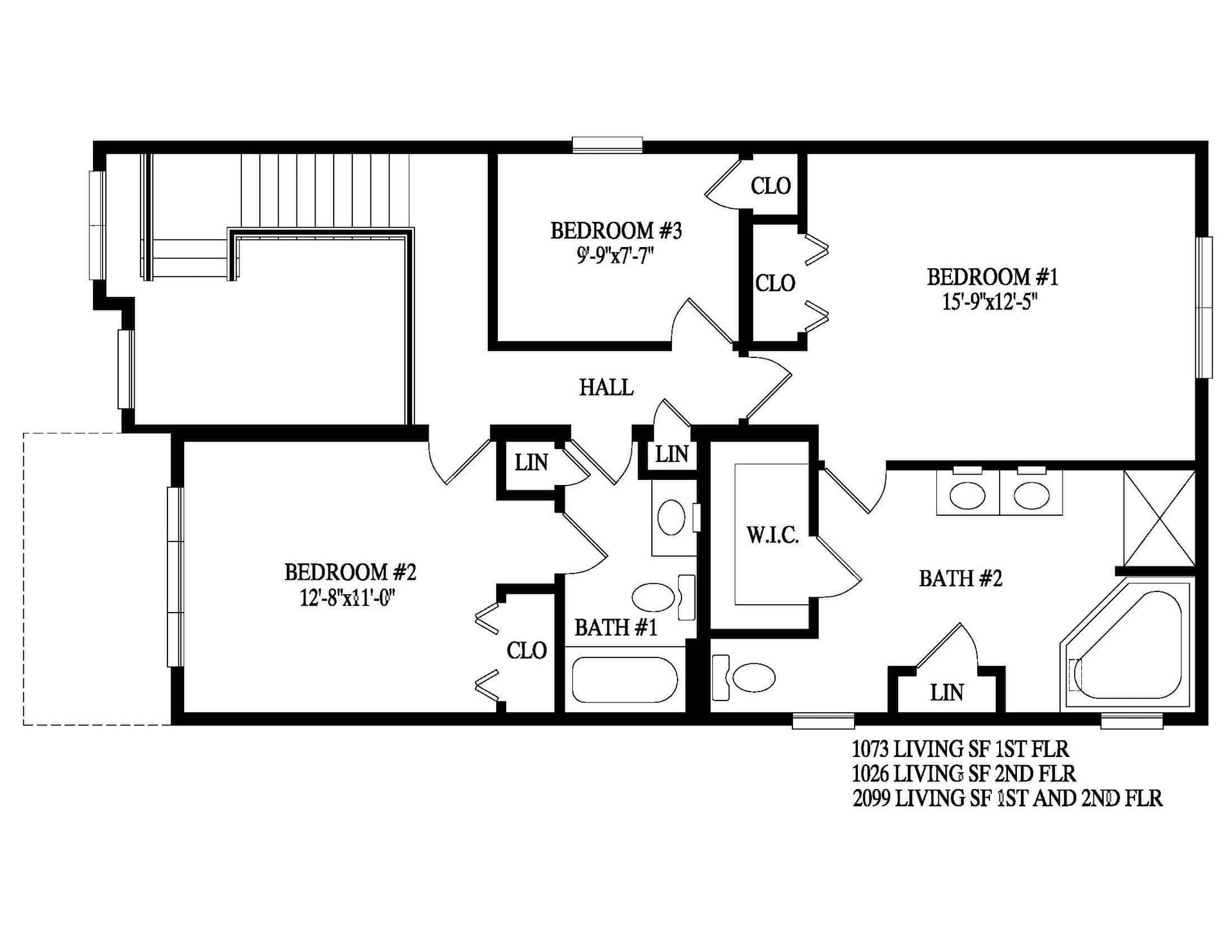 A black and white floor plan of a house.