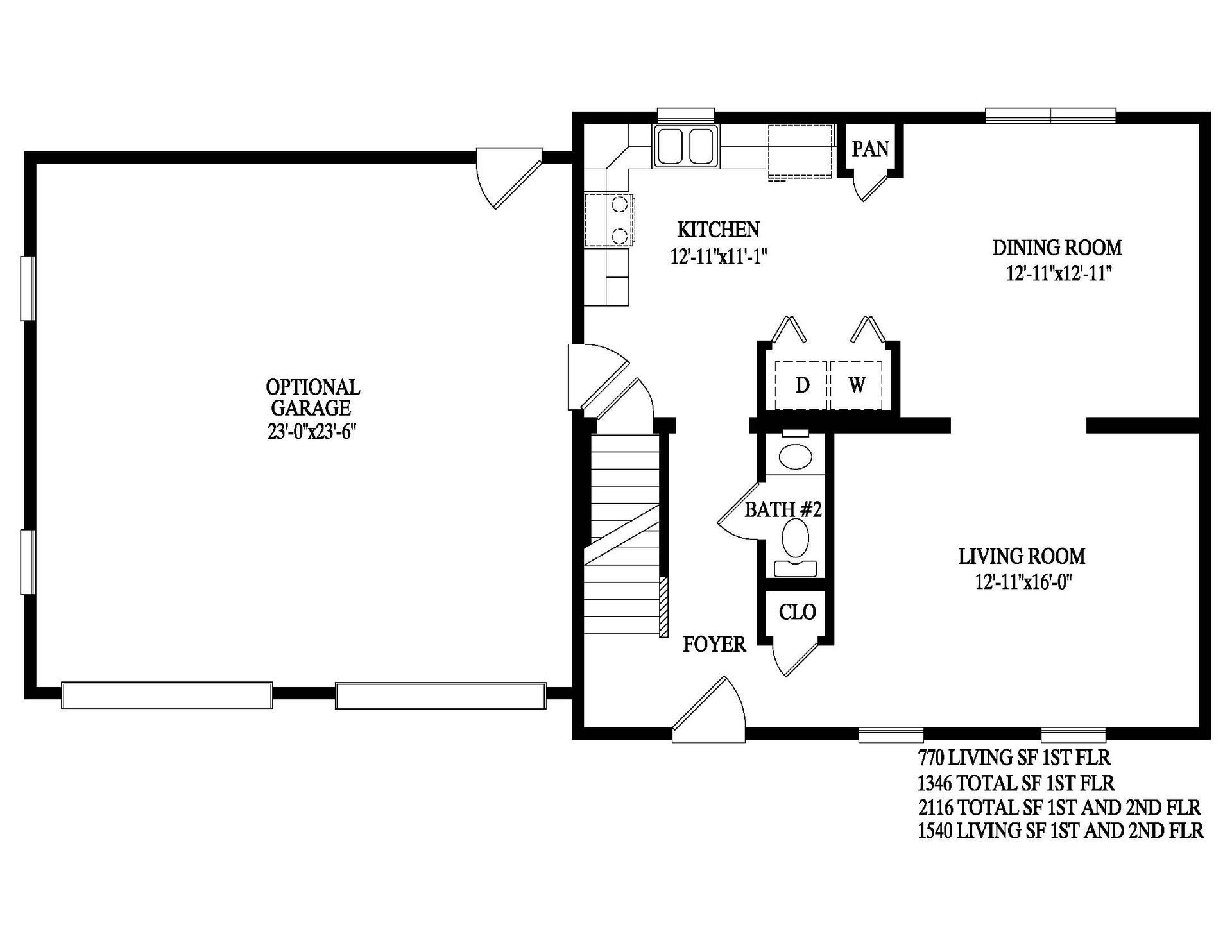 A black and white floor plan of a house.